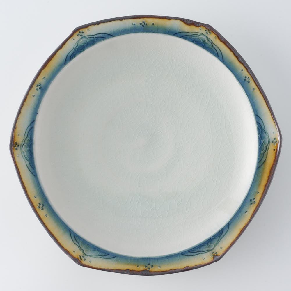 作家 小國美智子 亀甲7寸皿 作家 小國美智子 陶磁器作家もの