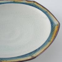 作家 小國美智子 亀甲7寸皿 作家 小國美智子 陶磁器作家もの