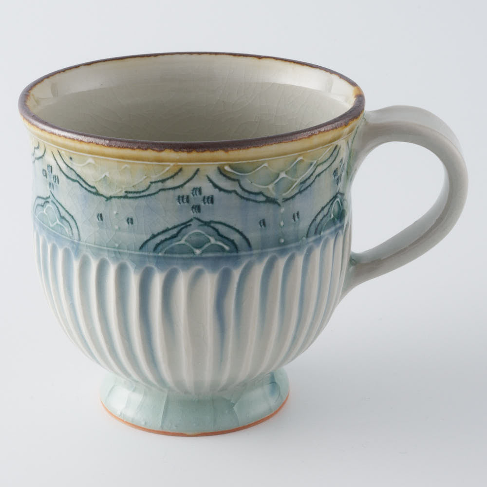 作家 小國美智子 マグ(小紋) 作家 小國美智子 陶磁器作家もの