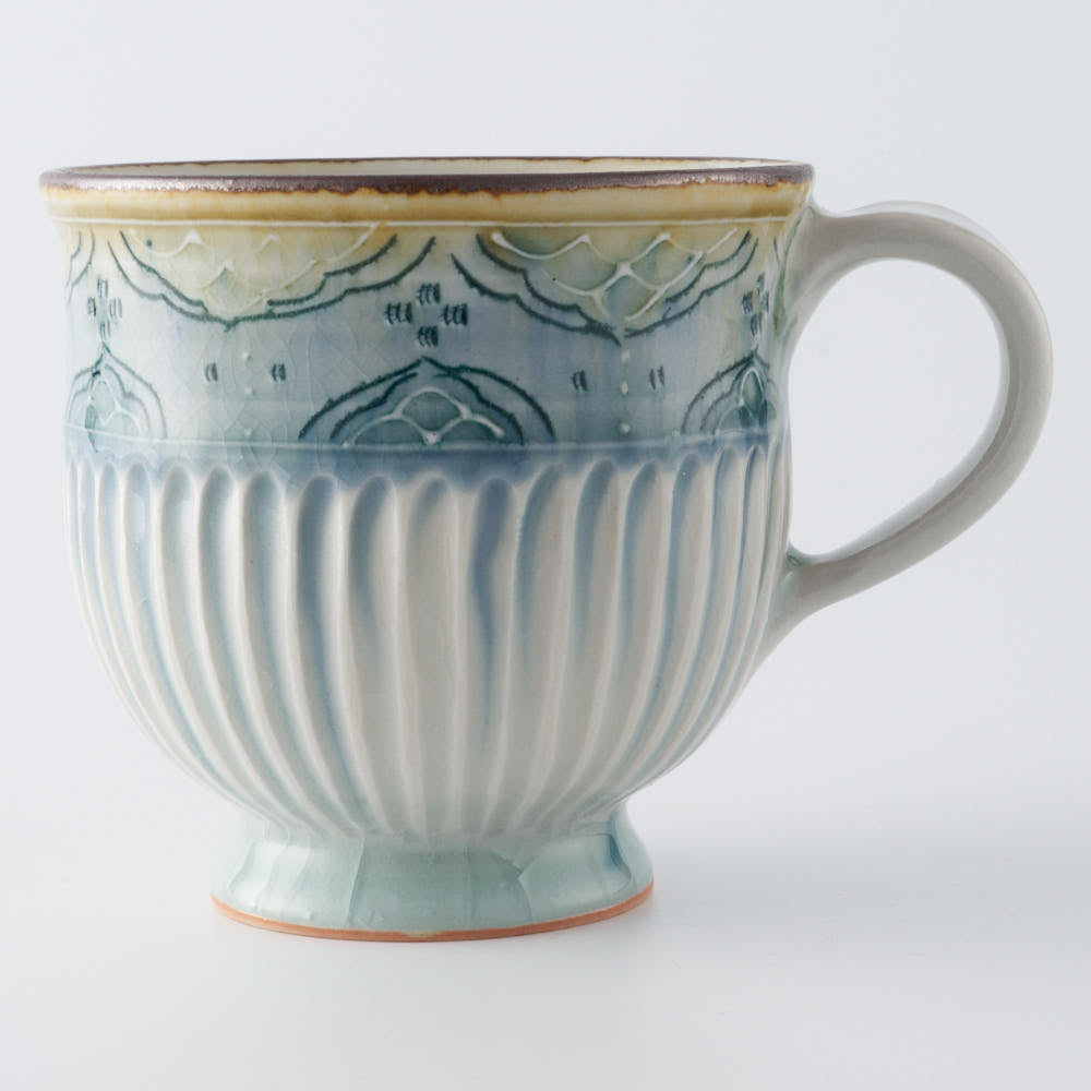 作家 小國美智子 マグ(小紋) 作家 小國美智子 陶磁器作家もの