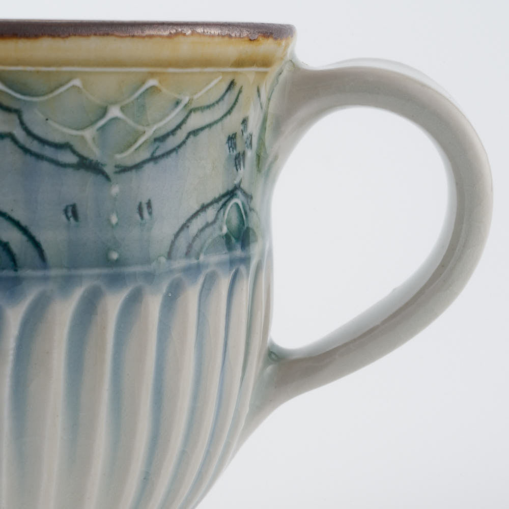 作家 小國美智子 マグ(小紋) 作家 小國美智子 陶磁器作家もの