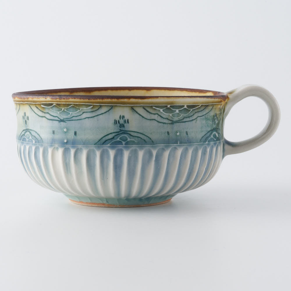 作家 小國美智子 スープカップ(小紋) 作家 小國美智子 陶磁器作家もの