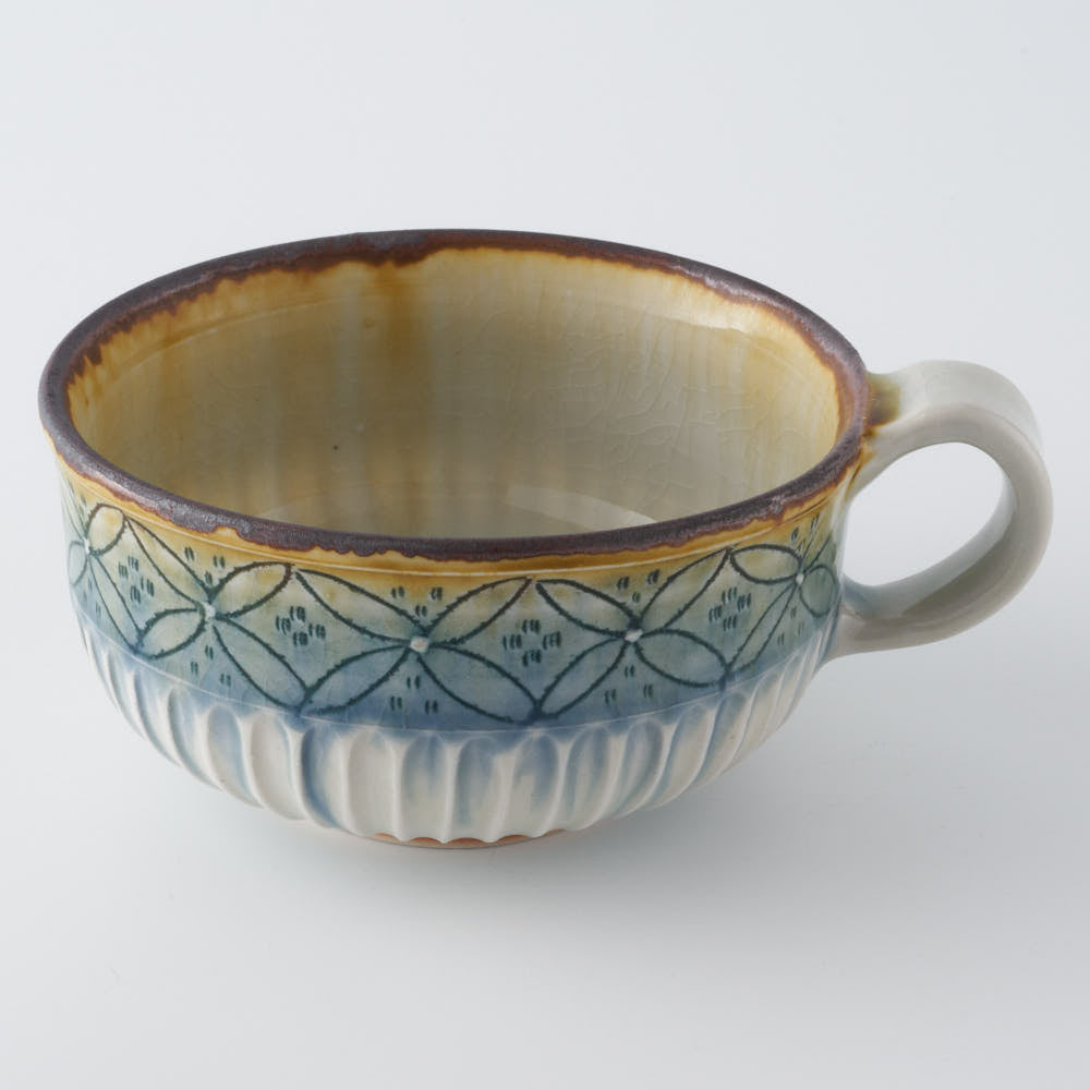 作家 小國美智子 スープカップ(七宝) 作家 小國美智子 陶磁器作家もの