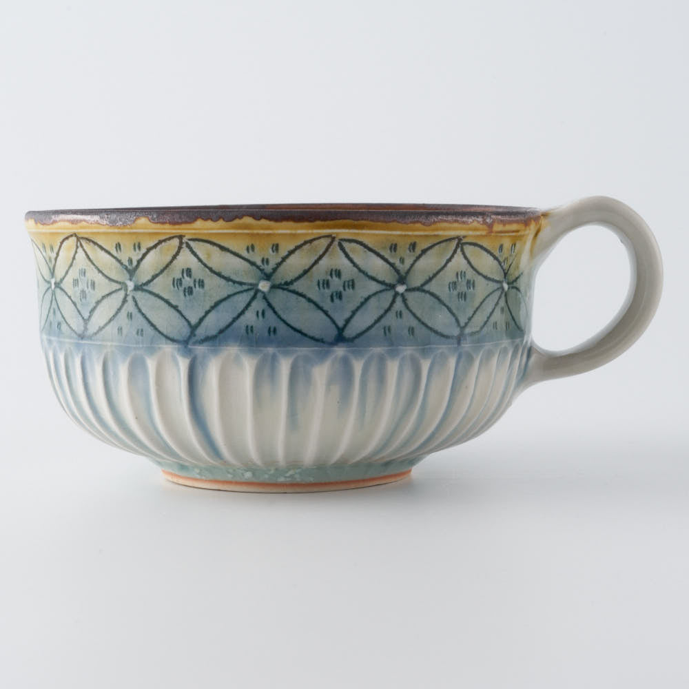 作家 小國美智子 スープカップ(七宝) 作家 小國美智子 陶磁器作家もの