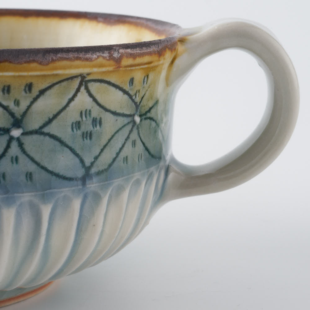作家 小國美智子 スープカップ(七宝) 作家 小國美智子 陶磁器作家もの