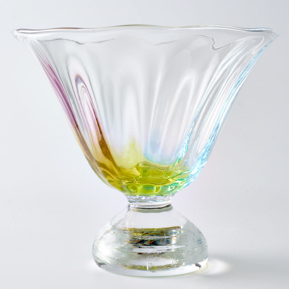 作家物　虹色ガラスの一輪挿し　未使用品 作家物 虹色ガラスの一輪挿し 未使用品 作家物 虹色ガラスの