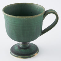 yoshida pottery 玉脚コーヒーカップ さびいろうぐいす yoshida pottery 陶磁器作家もの
