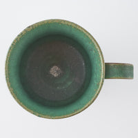 yoshida pottery 玉脚コーヒーカップ さびいろうぐいす yoshida pottery 陶磁器作家もの