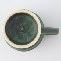 yoshida pottery 玉脚コーヒーカップ さびいろうぐいす yoshida pottery 陶磁器作家もの