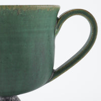 yoshida pottery 玉脚コーヒーカップ さびいろうぐいす yoshida pottery 陶磁器作家もの