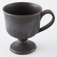 yoshida pottery 玉脚コーヒーカップ さびいろすす yoshida pottery 陶磁器作家もの