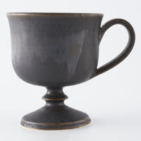 yoshida pottery 玉脚コーヒーカップ さびいろすす yoshida pottery 陶磁器作家もの