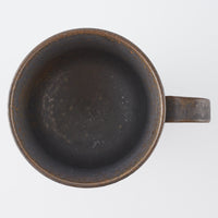 yoshida pottery 玉脚コーヒーカップ さびいろすす yoshida pottery 陶磁器作家もの