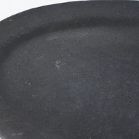 作家 フルカワゲンゴ オーバルリム皿 大 黒 作家 フルカワゲンゴ 陶磁器作家もの