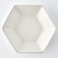 作家 フルカワゲンゴ 6角皿 白 作家 フルカワゲンゴ 陶磁器作家もの