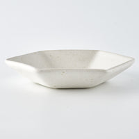 作家 フルカワゲンゴ 6角皿 白 作家 フルカワゲンゴ 陶磁器作家もの