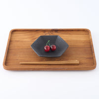 作家 フルカワゲンゴ 6角皿 黒 作家 フルカワゲンゴ 陶磁器作家もの