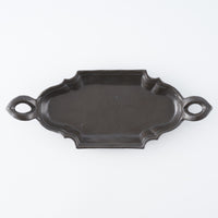 作家 古角志奈帆 トンガリ取手フリル長皿 matt black 作家 古角志奈帆 陶磁器作家もの