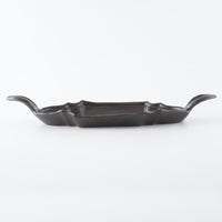 作家 古角志奈帆 トンガリ取手フリル長皿 matt black 作家 古角志奈帆 陶磁器作家もの
