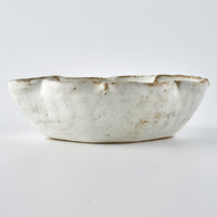 作家 古角志奈帆 花鉢 white brown 作家 古角志奈帆 陶磁器作家もの