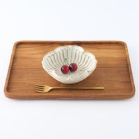 作家 古角志奈帆 花鉢 white brown 作家 古角志奈帆 陶磁器作家もの