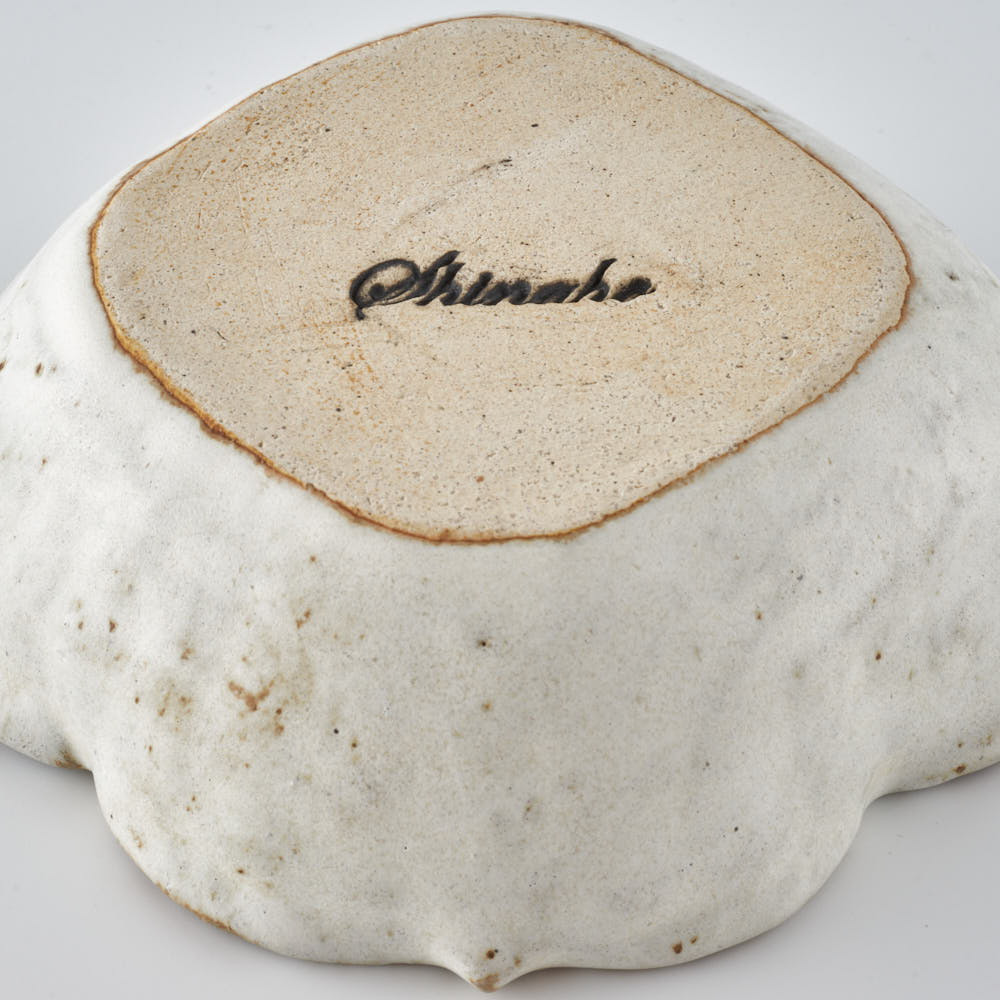 作家 古角志奈帆 花鉢 white brown 作家 古角志奈帆 陶磁器作家もの