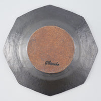 作家 古角志奈帆 流線文八角くぼみ鉢 matt black 作家 古角志奈帆 陶磁器作家もの