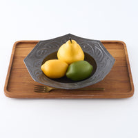 作家 古角志奈帆 流線文八角くぼみ鉢 matt black 作家 古角志奈帆 陶磁器作家もの