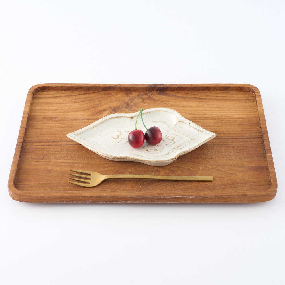 作家 古角志奈帆 クリスマスローズ文小皿 white brown 作家 古角志奈帆 陶磁器作家もの