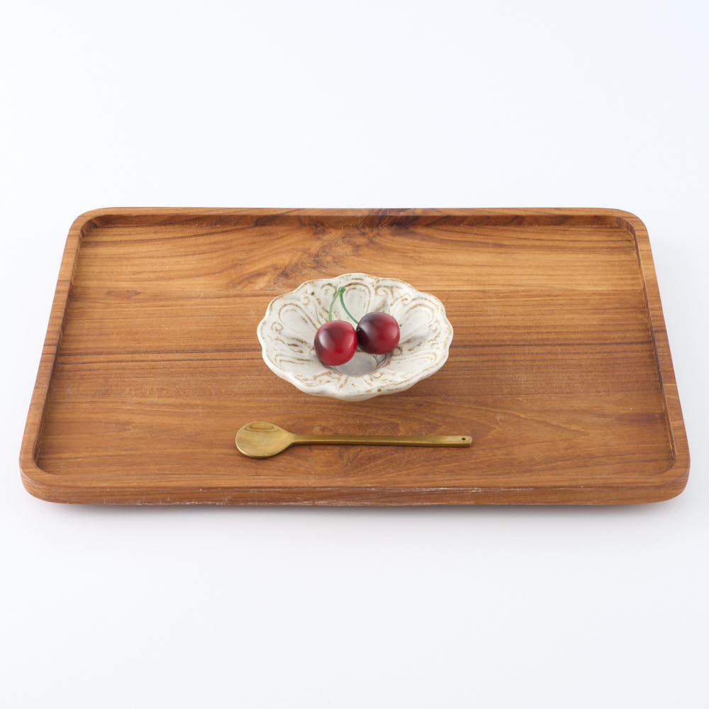 作家 古角志奈帆 レース小皿 white brown 作家 古角志奈帆 陶磁器作家もの