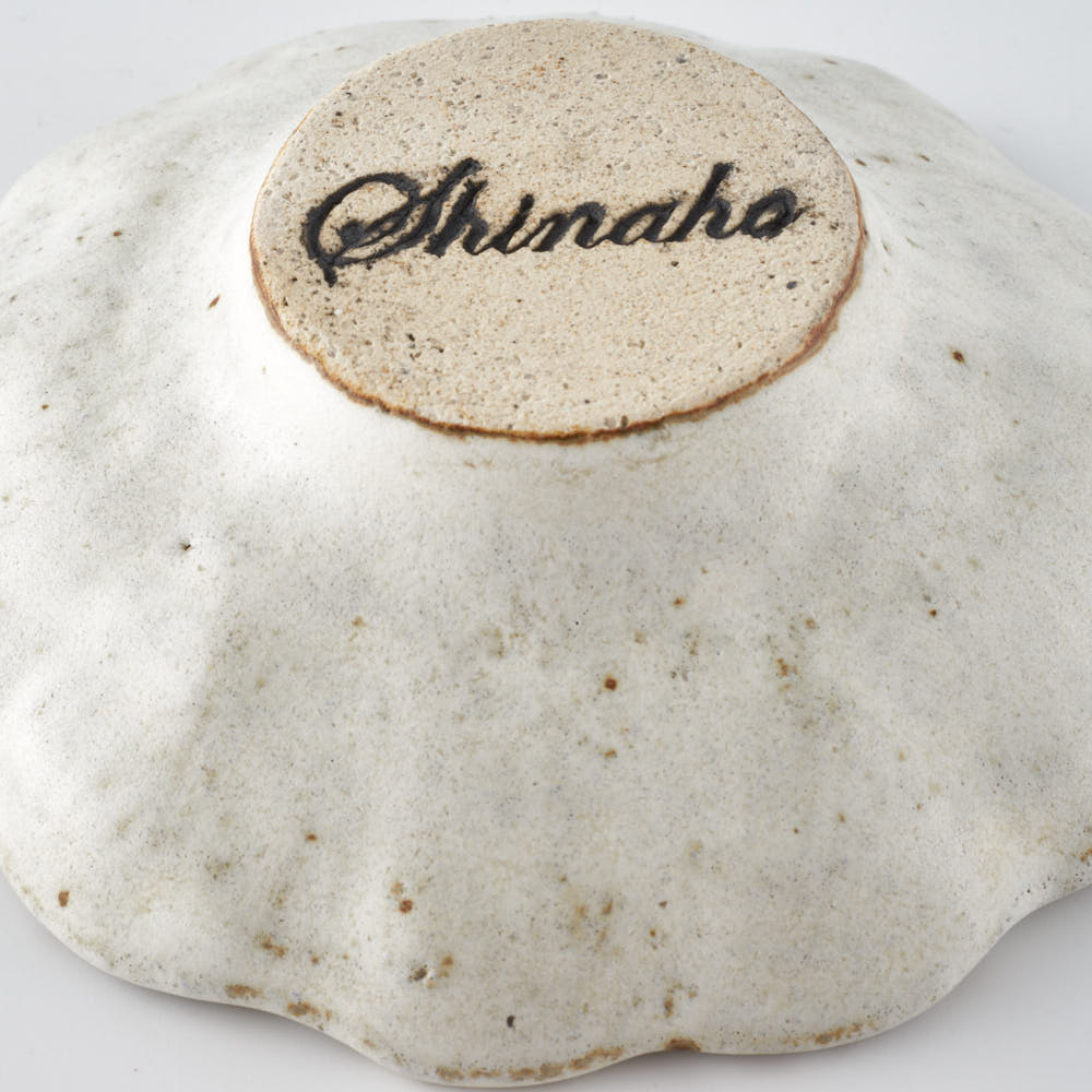 作家 古角志奈帆 レース小皿 white brown 作家 古角志奈帆 陶磁器作家もの