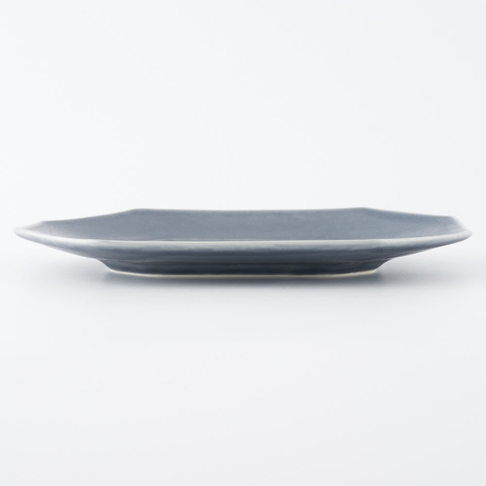 作家 佐々木綾子 八角皿20.5cm ブルーグレー ¥4,950 大人の焼き物