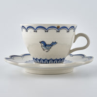 作家 中西申幸 鳥遊戯画 コーヒーカップセットⅡ 作家 中西申幸 陶磁器作家もの