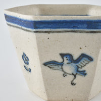 作家 中西申幸 鳥遊戯画 六角小付