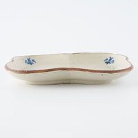 作家 中西申幸 鳥遊戯画 四つ葉絵皿(中)横向き 作家 中西申幸 陶磁器作家もの