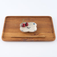 作家 中西申幸 鳥遊戯画 四つ葉絵皿(小)横向き 作家 中西申幸 陶磁器作家もの