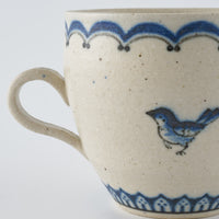 作家 中西申幸 鳥遊戯画 マグ 作家 中西申幸 陶磁器作家もの