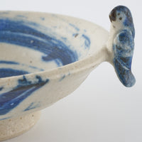 作家 中西申幸 鳥遊戯画 ぐい吞み 作家 中西申幸 陶磁器作家もの