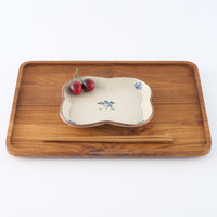 作家 中西申幸 四ツ葉絵皿(中)羽ばたき 作家 中西申幸 陶磁器作家もの