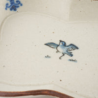 作家 中西申幸 四ツ葉絵皿(中)羽ばたき 作家 中西申幸 陶磁器作家もの