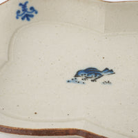 作家 中西申幸 四ツ葉絵皿(中)啄み 作家 中西申幸 陶磁器作家もの