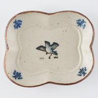 作家 中西申幸 四ツ葉絵皿(小)羽ばたき 作家 中西申幸 陶磁器作家もの