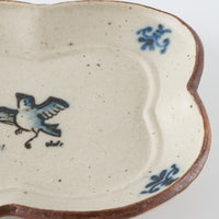 作家 中西申幸 四ツ葉絵皿(小)羽ばたき 作家 中西申幸 陶磁器作家もの