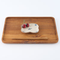 作家 中西申幸 四ツ葉絵皿(小)啄み 作家 中西申幸 陶磁器作家もの