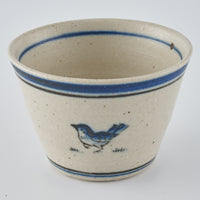 作家 中西申幸 鳥遊戯画 蕎麦猪口 作家 中西申幸 陶磁器作家もの