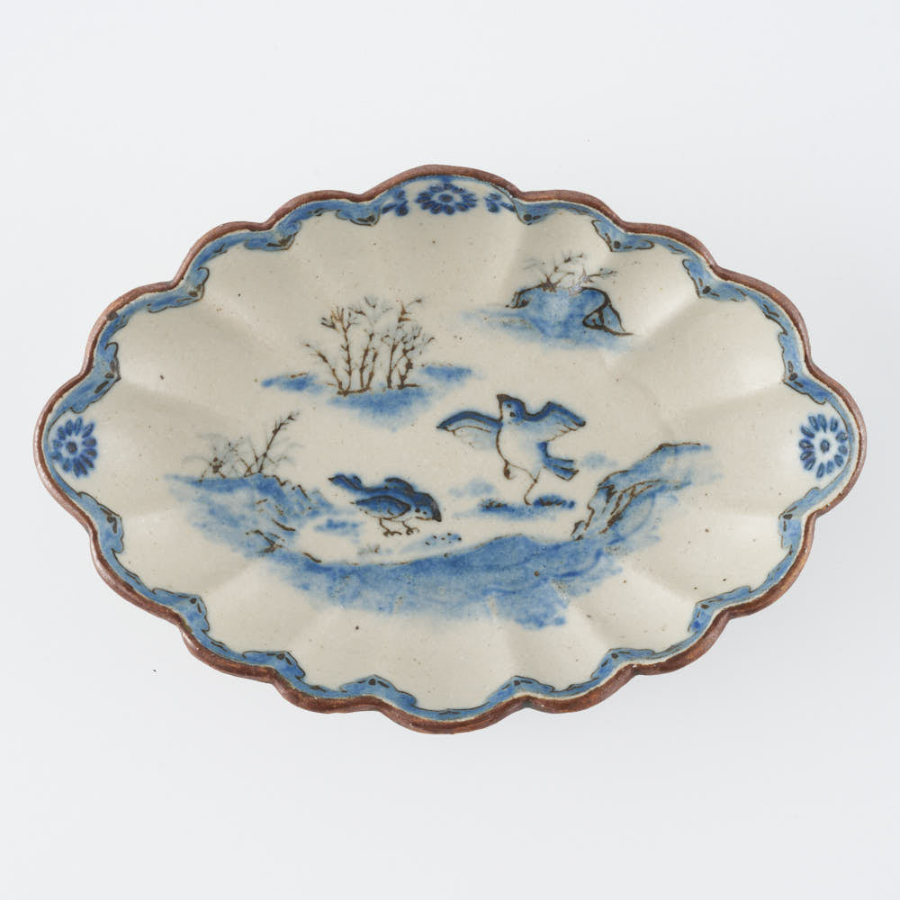 作家 中西申幸 鳥遊戯画 菊形向付 ¥7,700 大人の焼き物