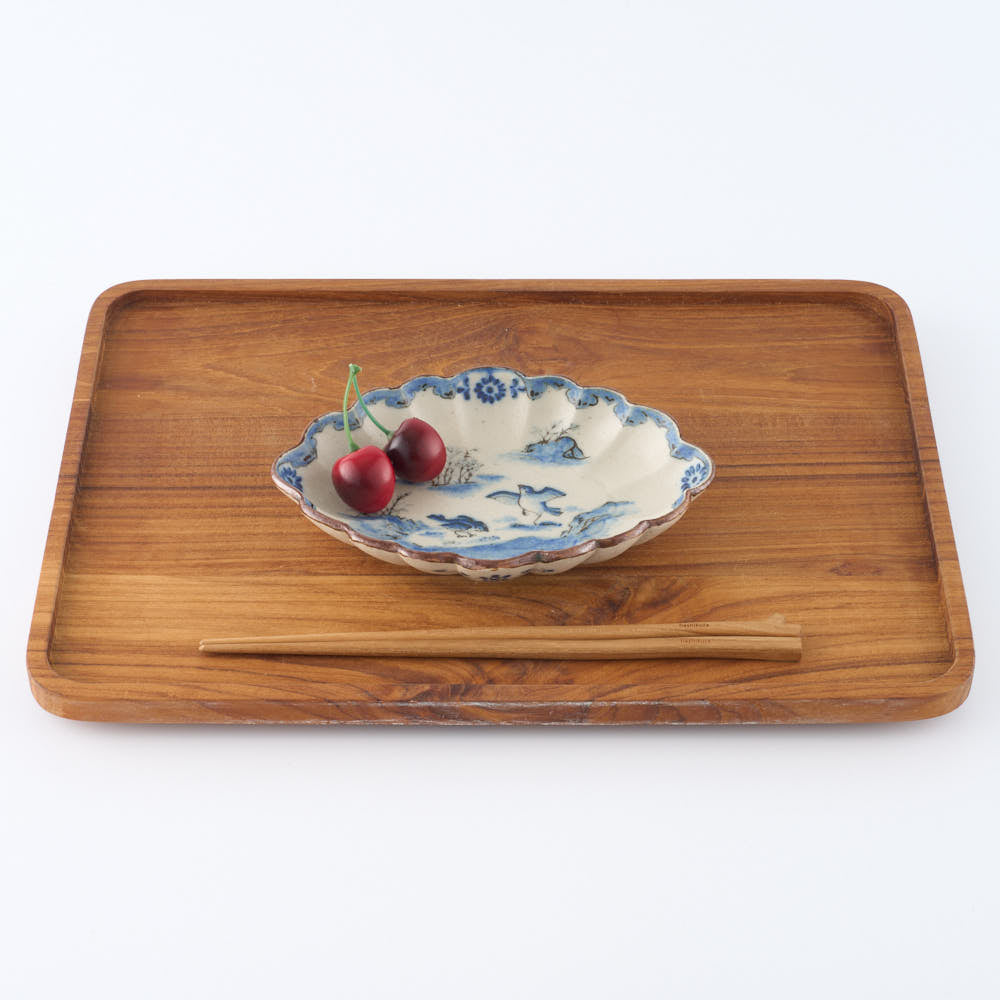 作家 中西申幸 鳥遊戯画 菊形向付 ¥7,700 大人の焼き物