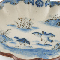 作家 中西申幸 鳥遊戯画 菊形向付 作家 中西申幸 陶磁器作家もの