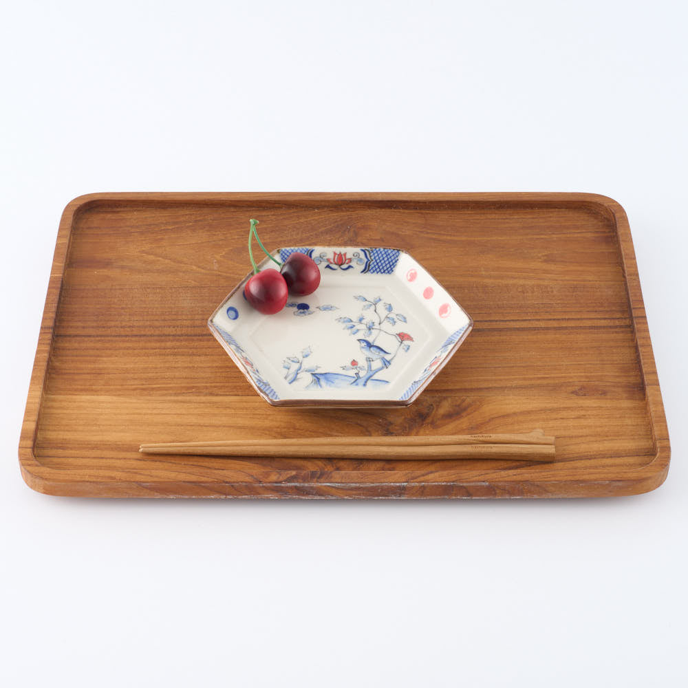 和食器セット 鉢と鳥遊戯画六角平向付　中西申幸 作家 中西申幸 鳥遊戯画 六角平向付(月見) ¥7,700 大人の焼き物