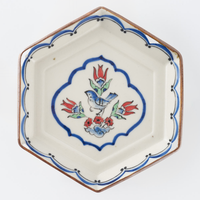 作家 中西申幸 鳥遊戯画 六角五寸皿ソレイユ 作家 中西申幸 陶磁器作家もの